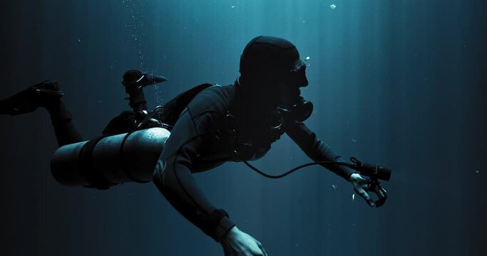 Scuba Diver and Light Rays