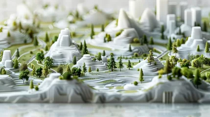 Keuken spatwand met foto A map unfolding into a 3D landscape © MAY