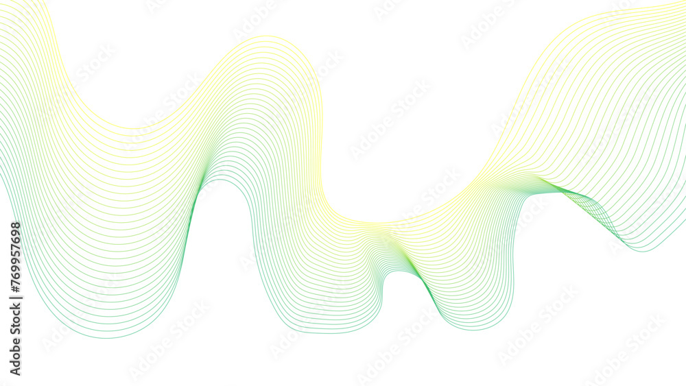 Poster vector abstract colorful flowing wave lines isolated on white background. colorful wave lines on whi