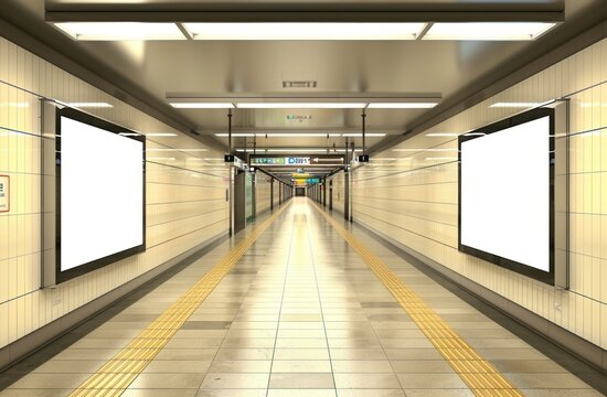 Blank white billboard with empty space underground