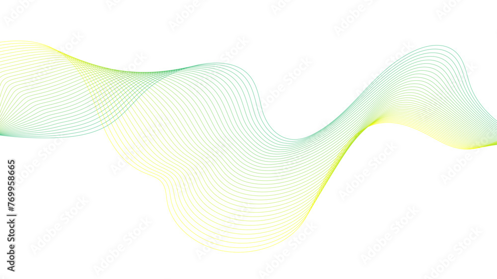 Poster vector abstract colorful flowing wave lines isolated on white background. colorful wave lines on whi