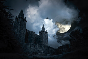 Mysterious medieval castle - 769959080