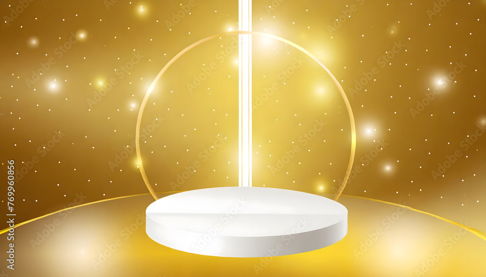 Aufkleber vector 3d abstract studio room with pedestal podium. white geometric platform floating . generative 