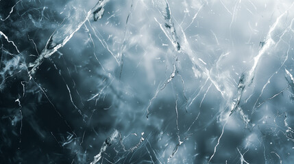 Transparent glass texture, cracked frozen glass, pattern in a light white and blue shade. Przezroczysta szklana faktura, popękana zamrożona szyba, wzorem w jasno biało błękitnym odcieniu. - obrazy, fototapety, plakaty