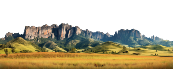 Picturesque mountain landscape, cut out