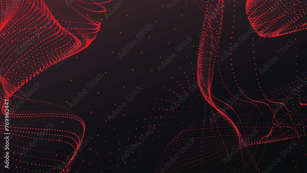 Aufkleber dynamic wave of luminous dots. colored musical wave. bright lines. futuristic background for present