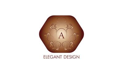 Exquisite monogram design with the initial А. Emblem logo restaurant, boutique, jewelry, business.