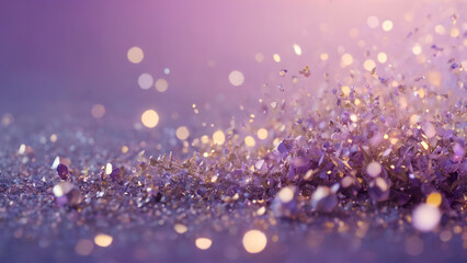 Glitter purple lights background. Elegant abstract background with bokeh defocused lights.
