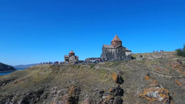 church in the mountains.armenia. sevan