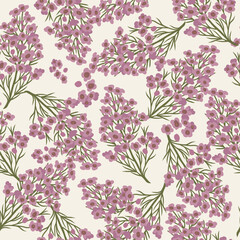 Flat vector waxflower branch seamless pattern