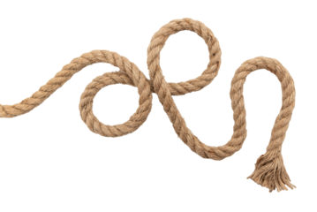 Jute. Twisted linen rope on a white background. Rope