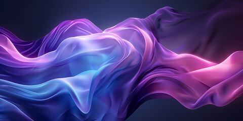 Abstract blue and purple liquid wavy shapes futuristic banner. Glowing retro waves vector background - obrazy, fototapety, plakaty