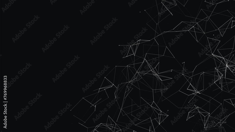 Poster abstract digital connection, made of dots and lines. technology background. network connection struc