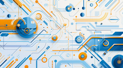 Vector style background for technical university wallpaper with science and technology elements