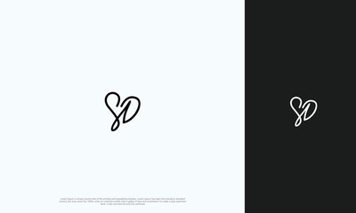 Initial Letter handwritting signature SD Logo monogram typography for business name. Vector logo inspiration
