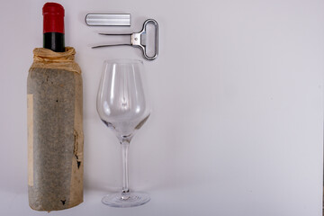 Corkscrew for opening of very old vintage bottles of wine, twin-prong cork puller can extract...