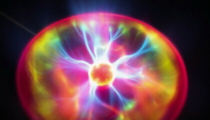 核分裂によるエネルギー放射をイメージした抽象的イラスト