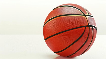 Fototapeta premium basketball stands alone on white, embodying the sport's timeless allure in a modern, stylish design.