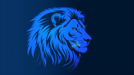 Leão cor zul - Ilustração