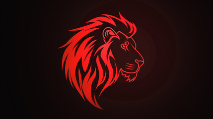 Leão cor vermelho - Ilustração