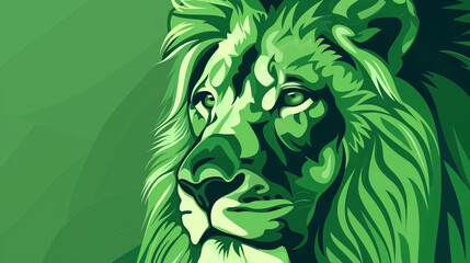 Leão cor verde - Ilustração