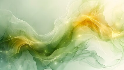 Abstract background with green flow