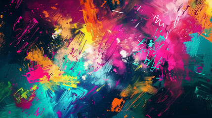 Inspiring colour scheme wallpaper: abstract art background with typography overlays - obrazy, fototapety, plakaty