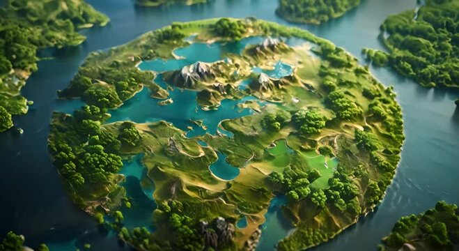 A digital globe showcasing areas of reforestation and conservation, a testament to positive climate change movements