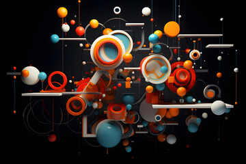Conceptual Image Displaying Advanced 3D Computer Graphics and Digital Artistry