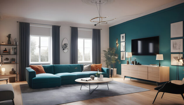 Scandinavian interior design of modern home living room 2
