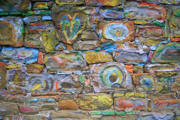 Colorful Heart on Textured Wall