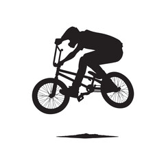 Fototapeta premium Professional bmx bicycle player silhouette. Vector illustration