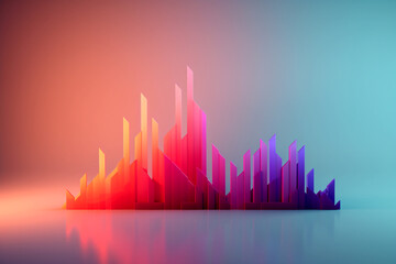 A vibrant neon red diagram showcasing colorful lines and statistics, perfect for illustrating data visualization concepts or financial reports with a modern and dynamic twist