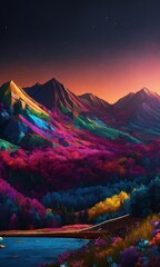 sunset in the mountains