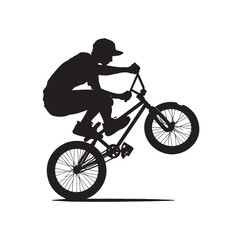 Obraz na płótnie Canvas Professional bmx bicycle player silhouette. Vector illustration
