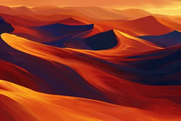 Foto op Plexiglas A desert landscape with mountains in the background © mila103