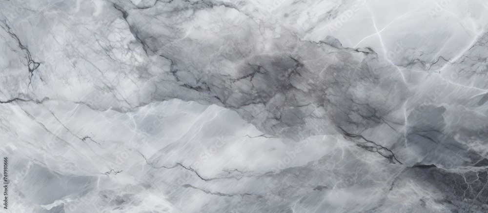 Poster a close up of a gray marble texture with a cloudy sky in the background, capturing the contrast betw
