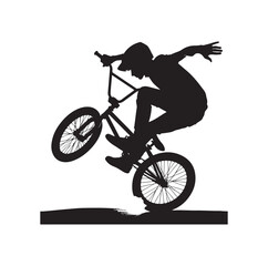 Obraz premium Professional bmx bicycle player silhouette. Vector illustration