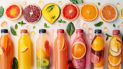 Refreshing Juices and Smoothies with Fresh Fruits and Vegetables