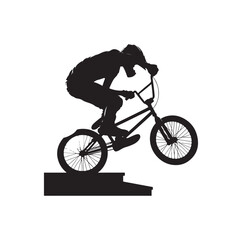 Obraz na płótnie Canvas Professional bmx bicycle player silhouette. Vector illustration