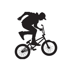 Fototapeta premium Professional bmx bicycle player silhouette. Vector illustration