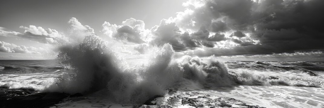 Element: Powerful Scene of Waves Breaking on the Atlantic Coast in Hondeklipbaai, South Africa