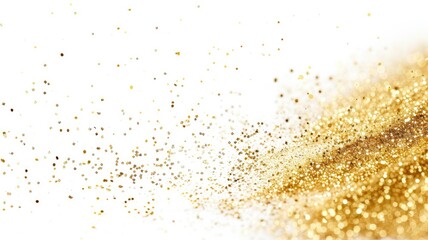 Glittering gold sparkle gradient background - A dazzling display of golden sparkles dissipates softly across the frame, perfect for luxurious or festive concepts - obrazy, fototapety, plakaty