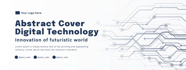 Digital technology poster cover speed connect dark white background, cyber information, abstract communication, innovation future tech data, internet network connection, Ai big data blend illustration