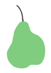 Pear drawing hand painted with ink brush. Png clipart isolated on transparent background