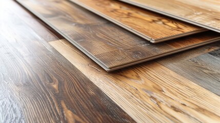 laminate flooring material wood texture furniture design. Renovation at home.