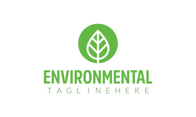 a green and white logo for environmental environment.