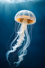transparent jellyfish on the seabed