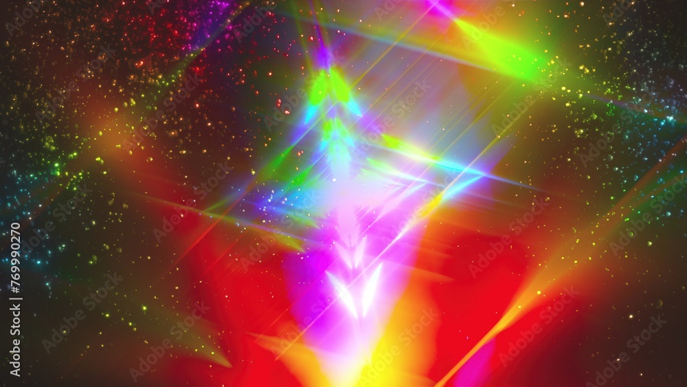 Poster abstract bright with lights and particles. computer generated 3d render