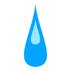 Vector blue water drop icon. flat water drop logo shape